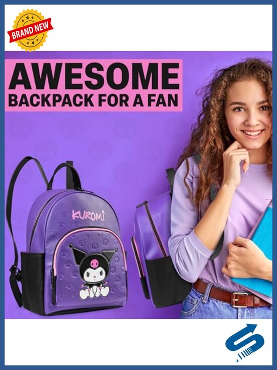 Faux Leather Daypack Backpack Adjustable Straps for Teens Women main image 5